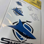 NRL Cronulla Sharks Team Logo UV Car Decal Sticker Sheet (5-piece)