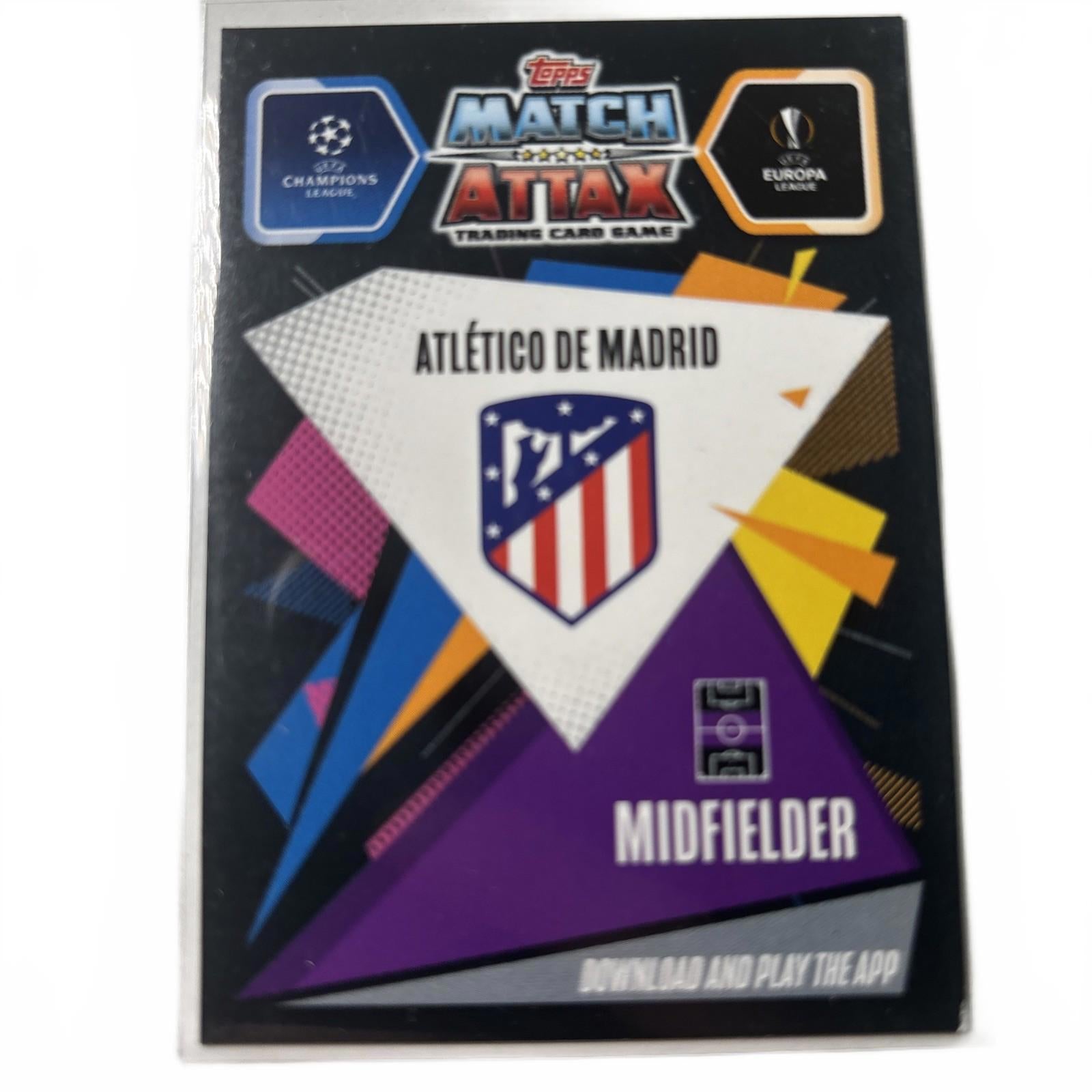 2020/21 Match Attax UEFA Champions League - Saul Niguez 100 Club Atletico Madrid