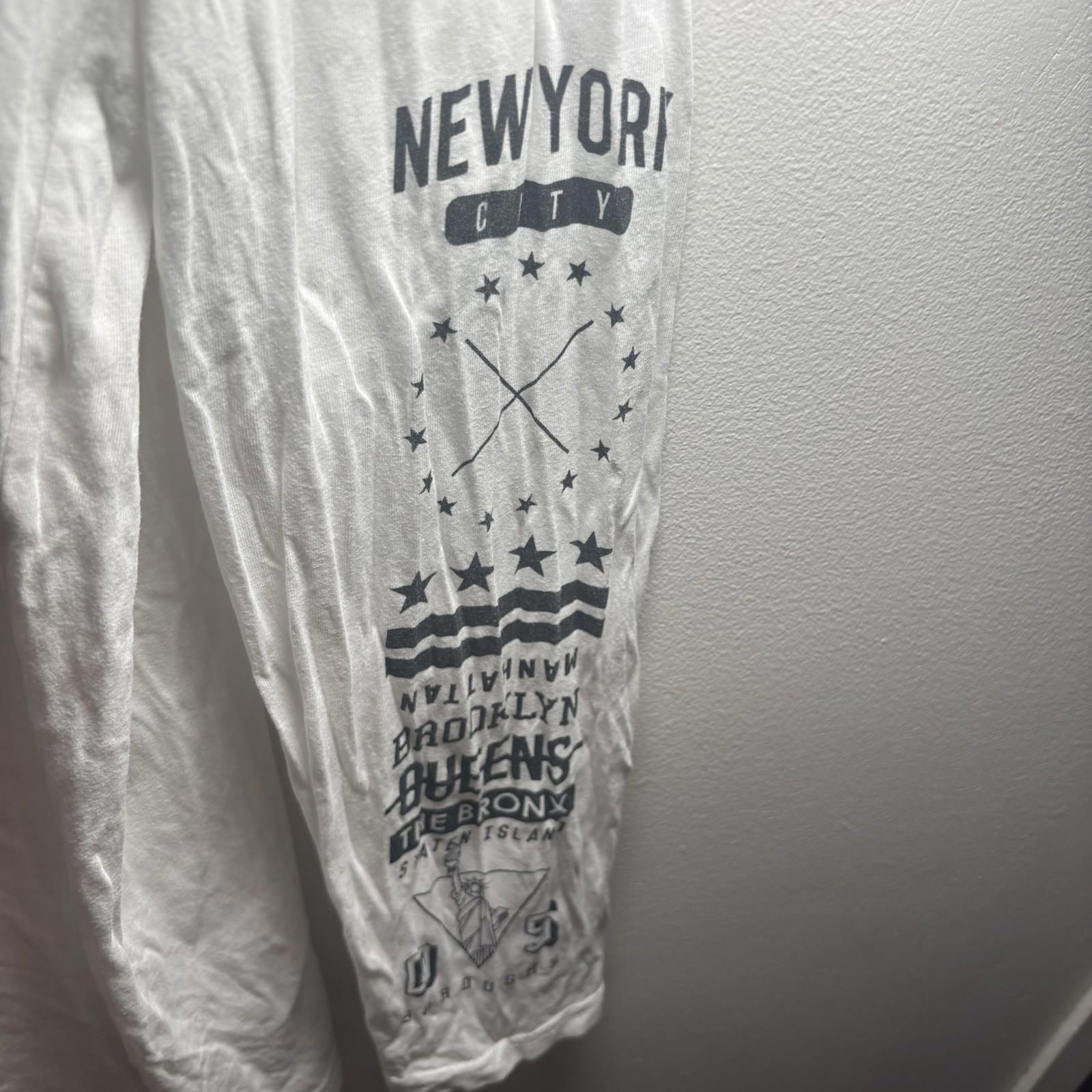 New York Men's Long Sleeve Crew Neck Shirt 2XL White Cotton - Come Sell Nearly Anything