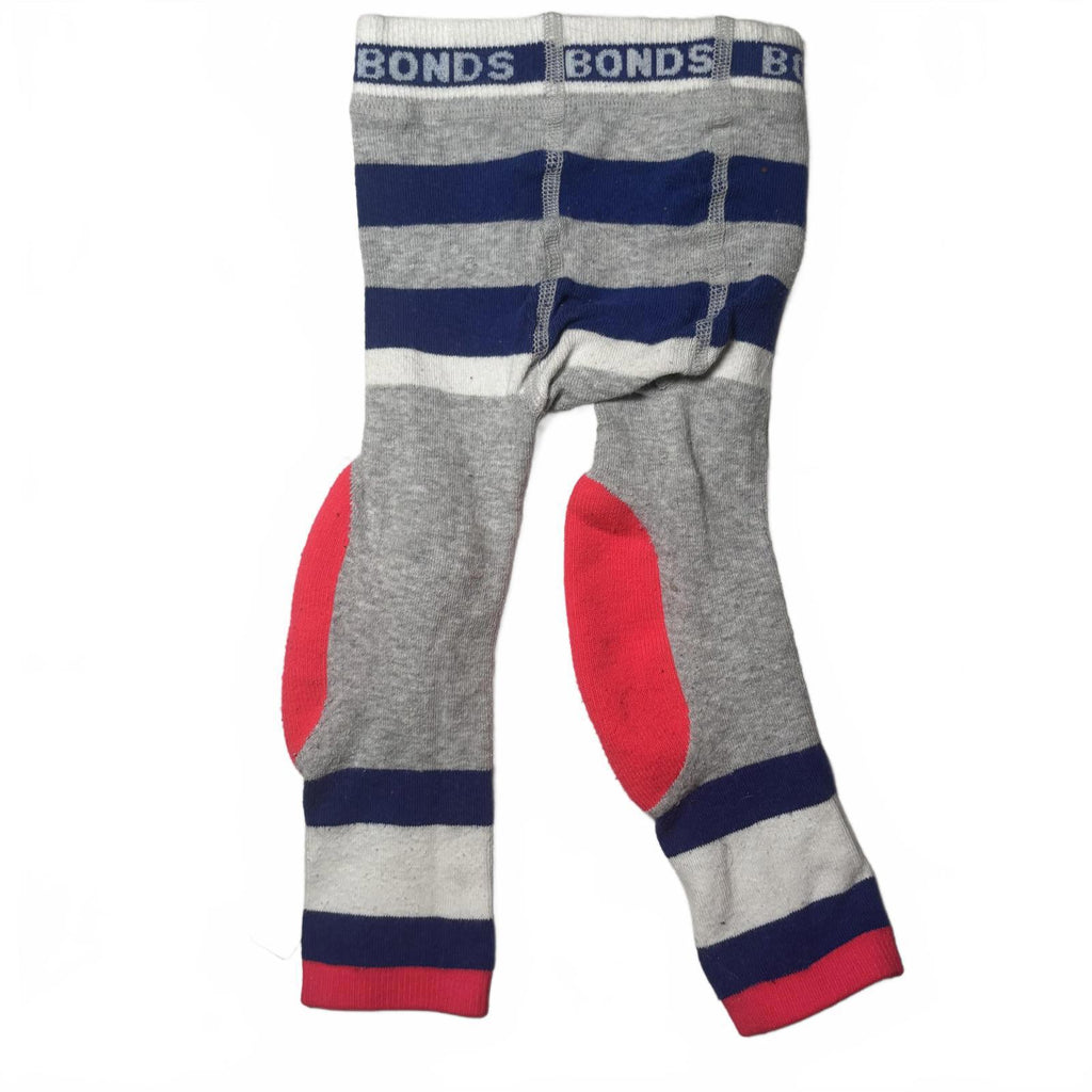 BONDS Baby Leggings  Size 6-10 Months Striped Blue Gray White