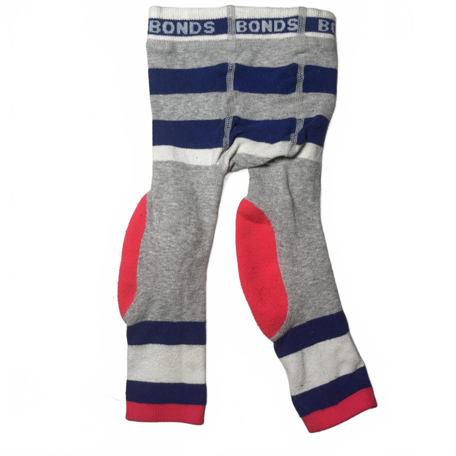 BONDS Baby Leggings  Size 6-10 Months Striped Blue Gray White