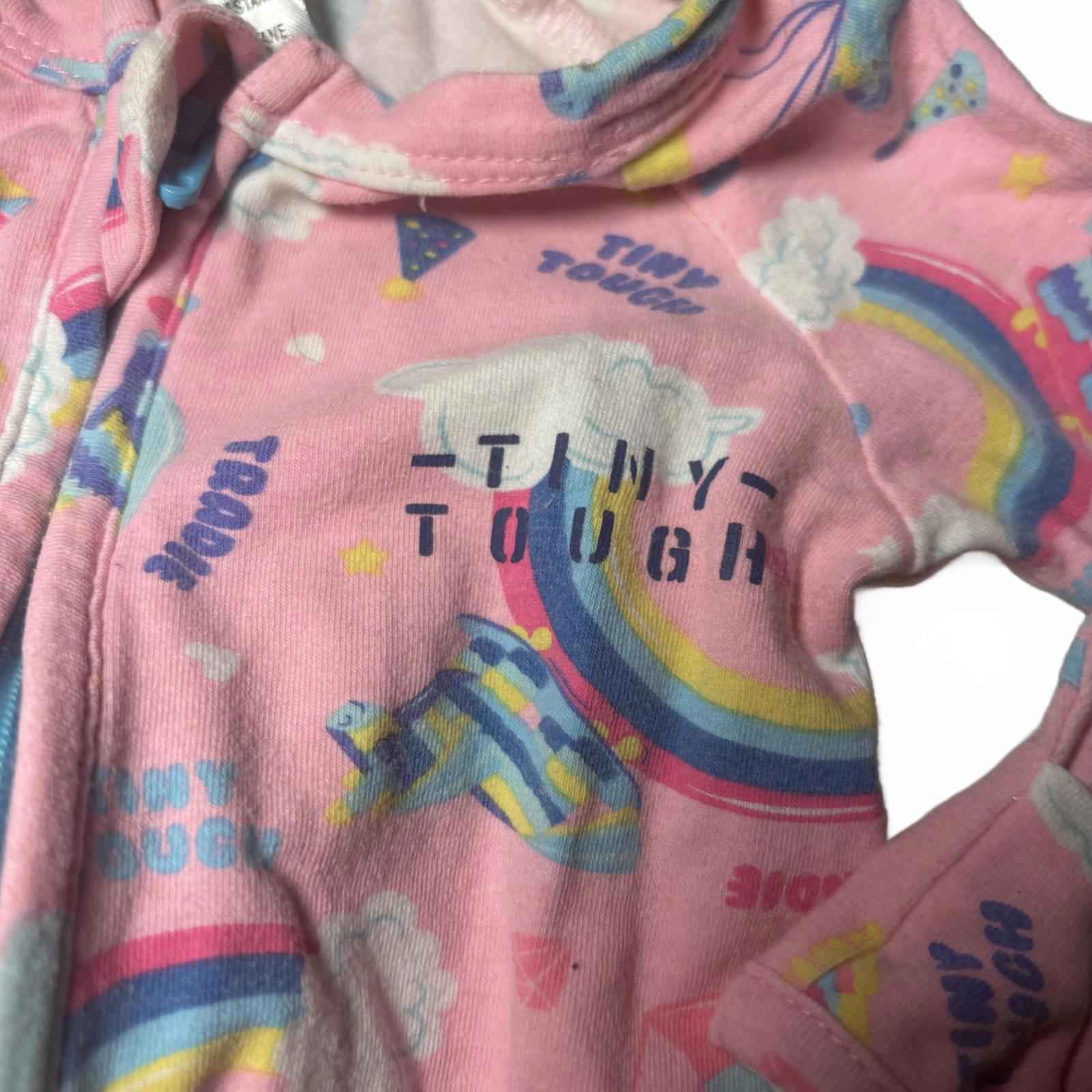 Tradie Baby Sleepwear Pink Size 0000 Rainbow Print Footed Pajamas
