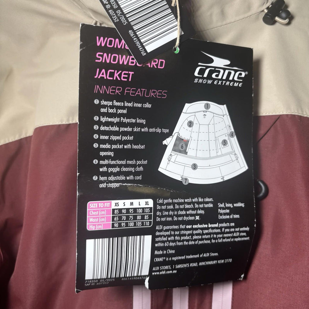 Crane Snow Extreme Women's Hooded Snow Ski Pullover Jacket Pink/Grey Size M - Come Sell Nearly Anything