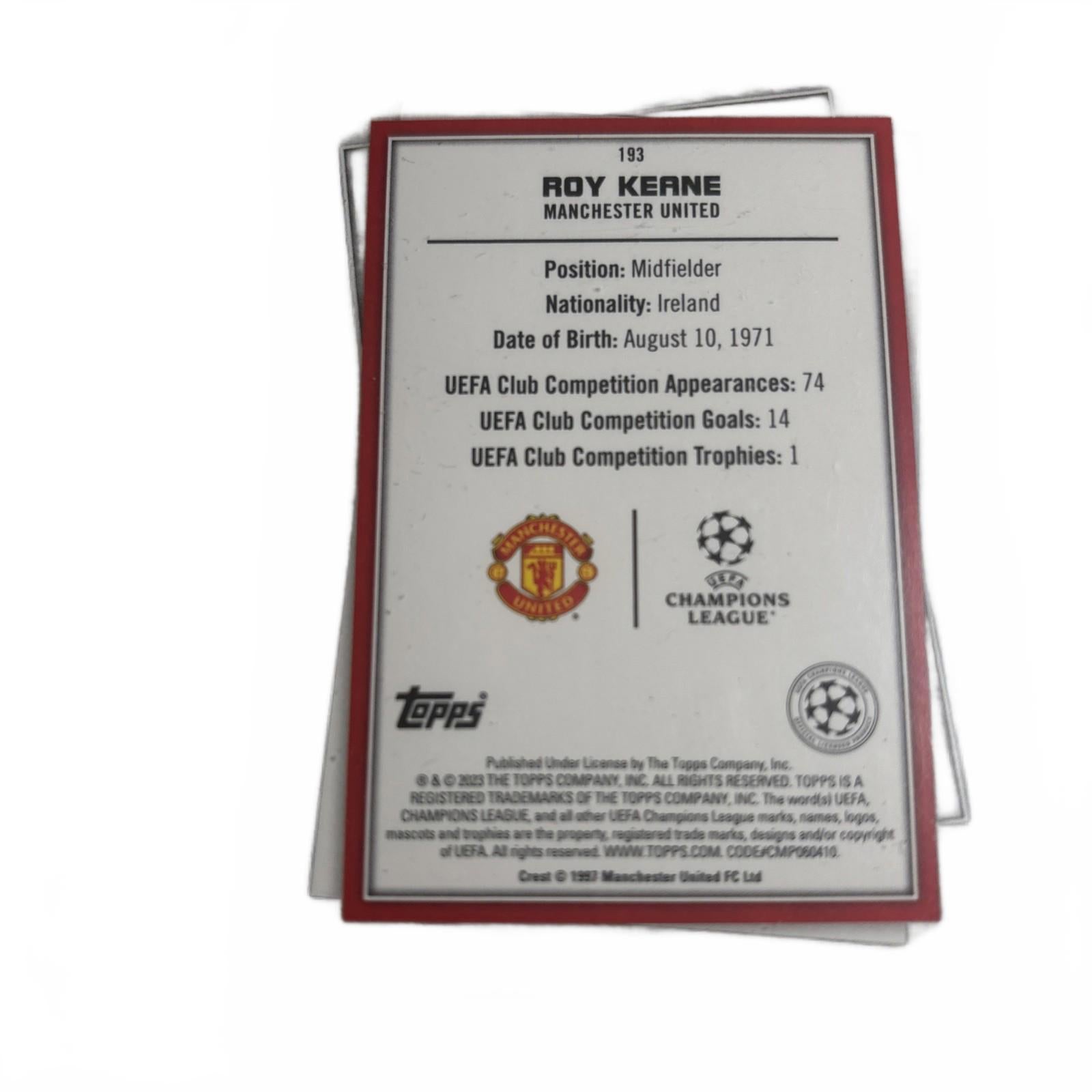 2022-23 Topps UEFA Superstars #193 Roy Keane Manchester United Legends