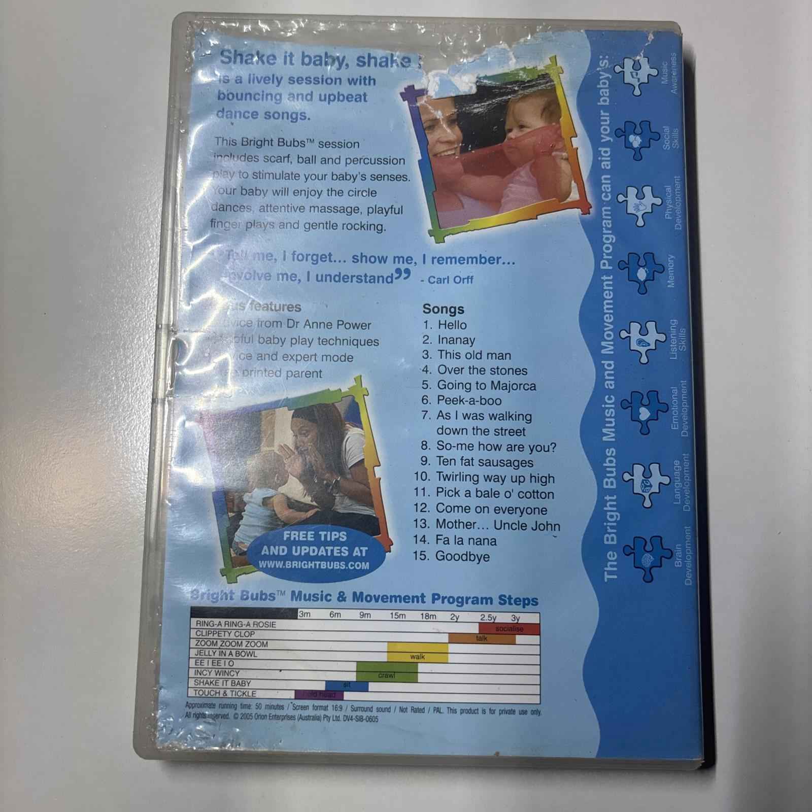 BRIGHT BUBS SHAKE IT BABY SHAKE IT DVD AGES 6 MONTHS +