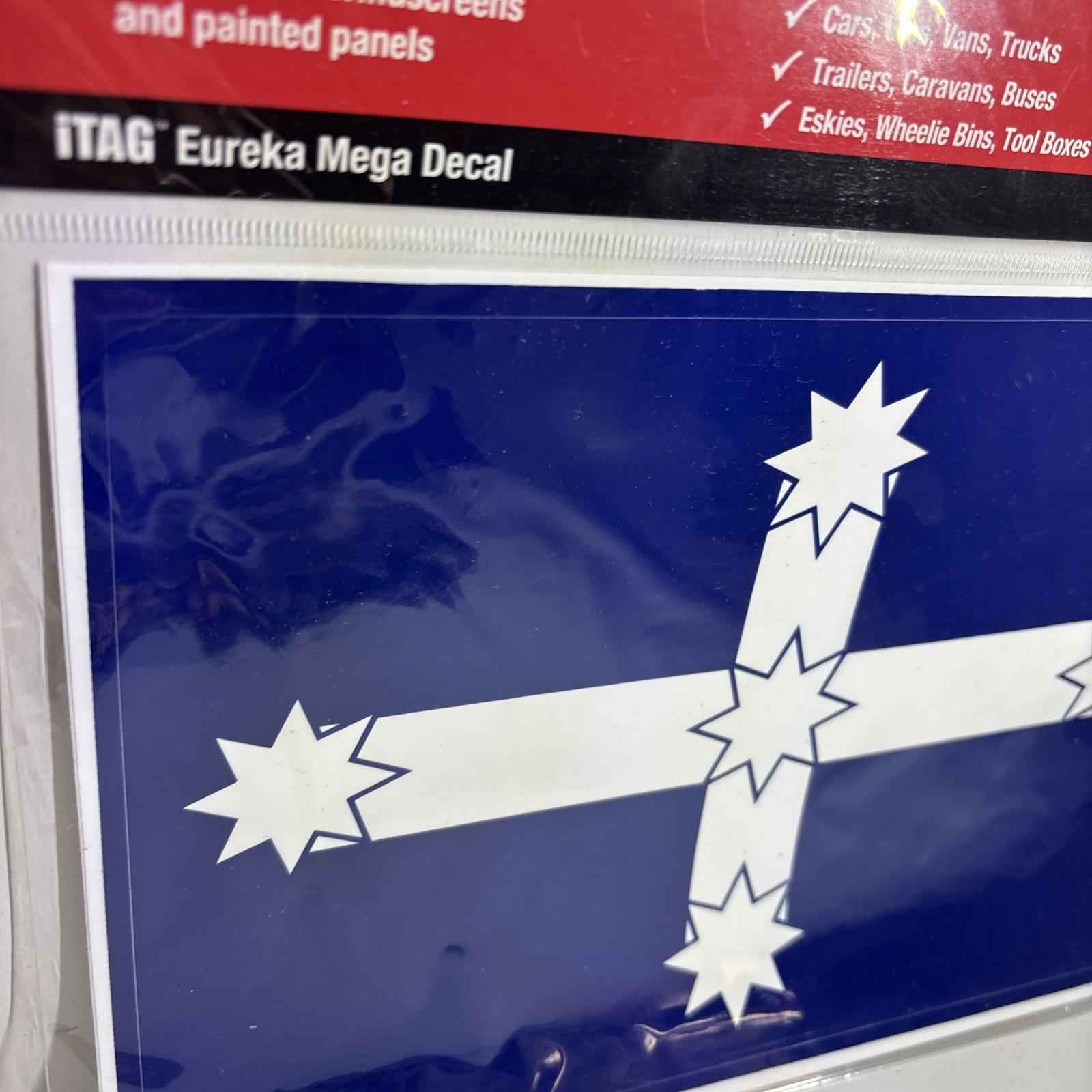Large Eukeka Flag Printed Vinyl Sticker Boot N All 25.5cm X 18cm