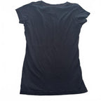 JAG XS Women's Black Floral Embroidered V-Neck T-Shirt - Come Sell Nearly Anything