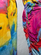 Fashion Nova Women's Long Sleeve Tie-Dye Ruched Dress 2XL Y2K Summer