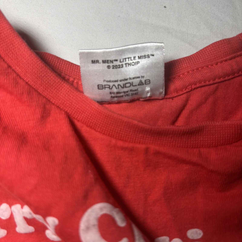 Mr. Men Little Miss Kids Red Christmas T-Shirt Size 3