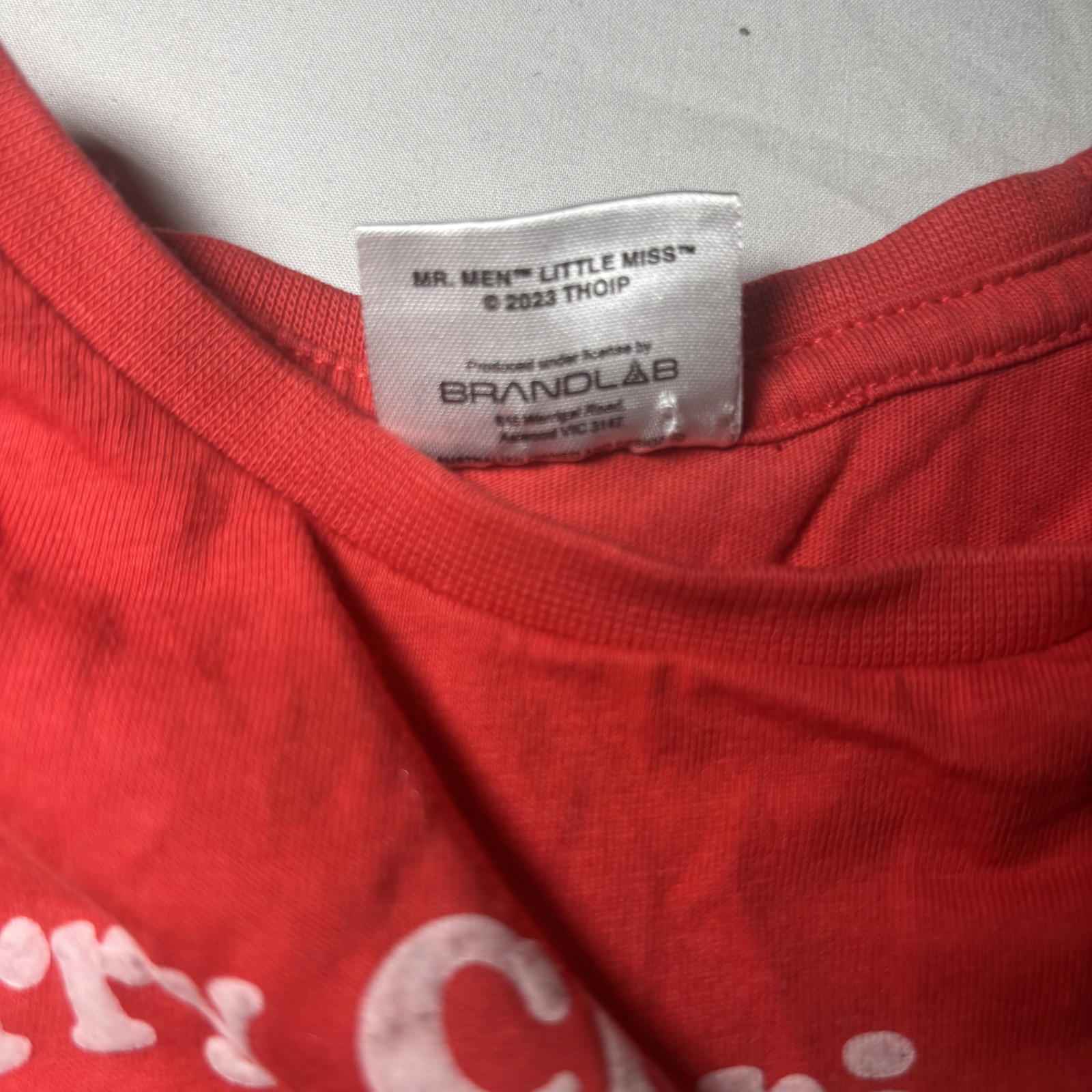 Mr. Men Little Miss Kids Red Christmas T-Shirt Size 3