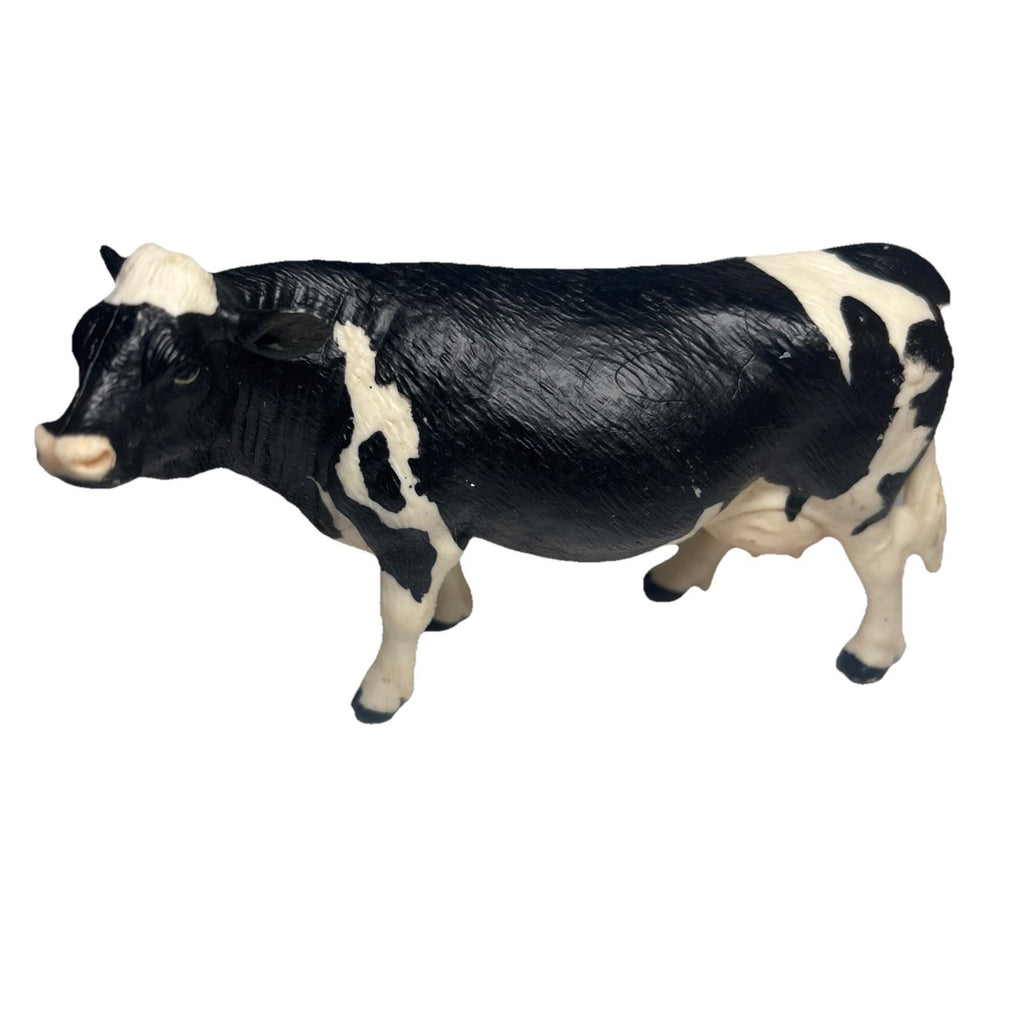 Vintage Jersy Cow Farm Animal Plastic PVC Roll Play Toy Figure Figurine 8 Inch