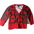 Rock Your Kid RYB size 1 tartan  Cardigan Red Button up