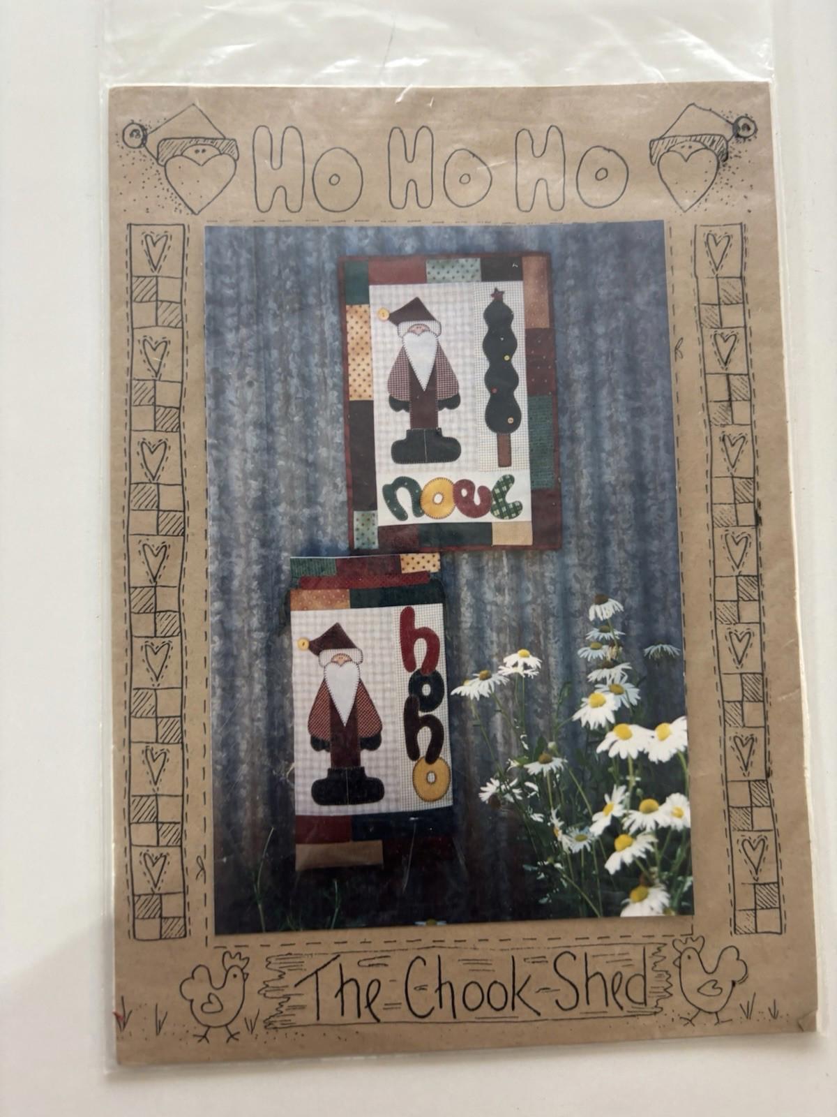 The Chook Shed - HO HO HO - Patchwork Wall Hanger Sew Stitch Vintage Craft - Come Sell Nearly Anything