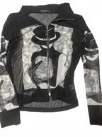 3 x Justina Design Women's Mesh Zip-Up Jackets XL Y2K Vintage Summer Outerwear