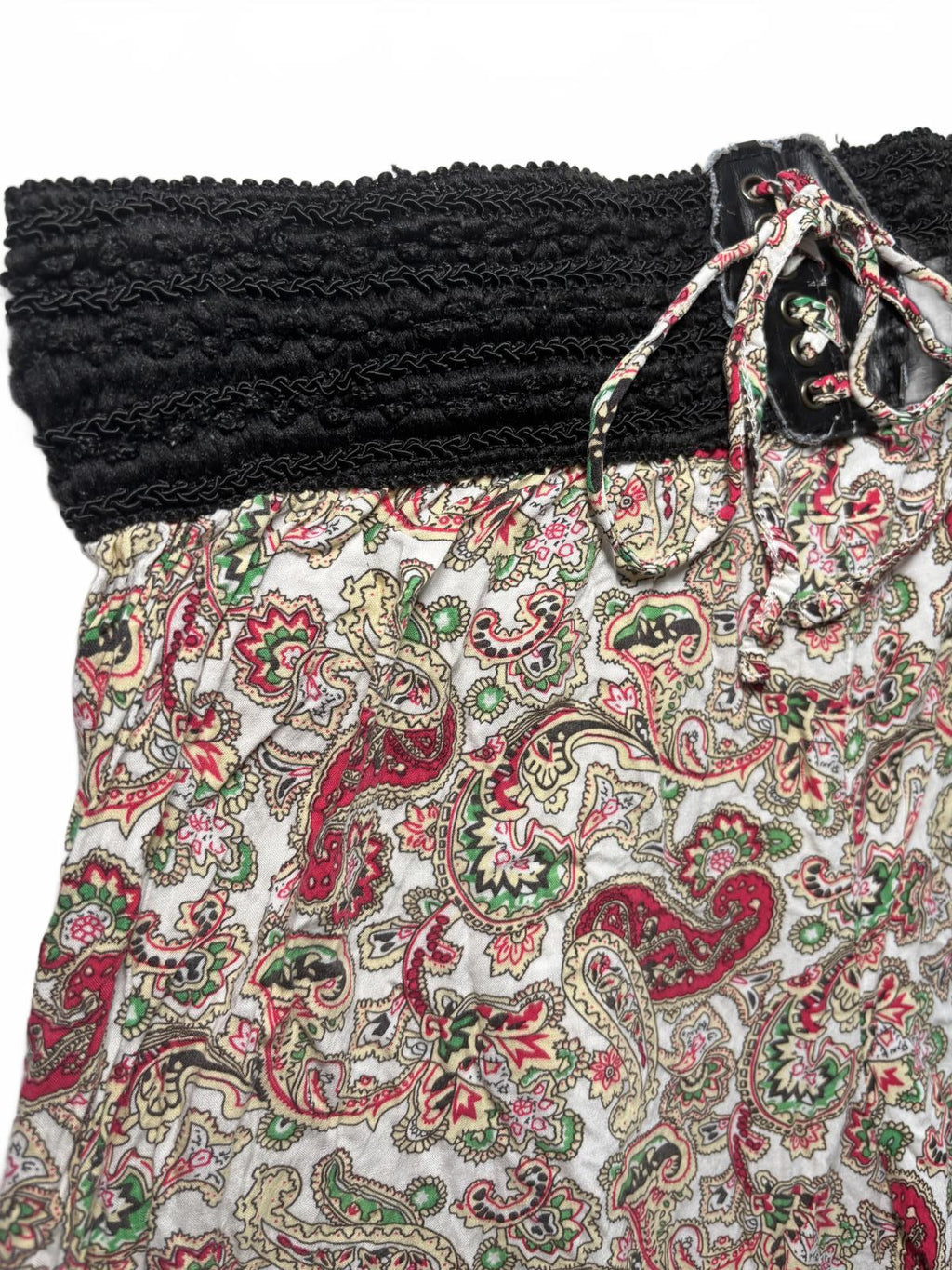 Women's Casual Wide-Leg Pants with Paisley Print and Stretch Waistband - Come Sell Nearly Anything