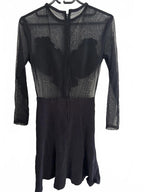 Elegant Black Long Sleeve Dress with Beaded Embellishments, Size M - Come Sell Nearly Anything