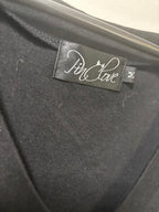 Pink Clove Black Cold Shoulder V-Neck Top Size M - Come Sell Nearly Anything