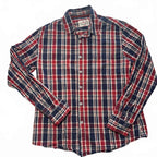 Max Essentials Large Men's Long Sleeve Plaid Shirt 100% Cotton Plaid