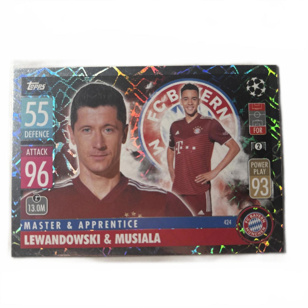2021-22 Topps Match Attax India #424 Master & Apprentice Lewandowski & Musiala
