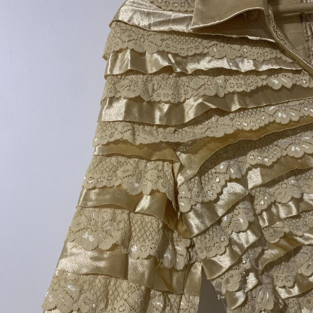 Vintage Sagaie Gold Long Sleeve Jacket With Inlay French - Glam - T5-01 - Come Sell Nearly Anything