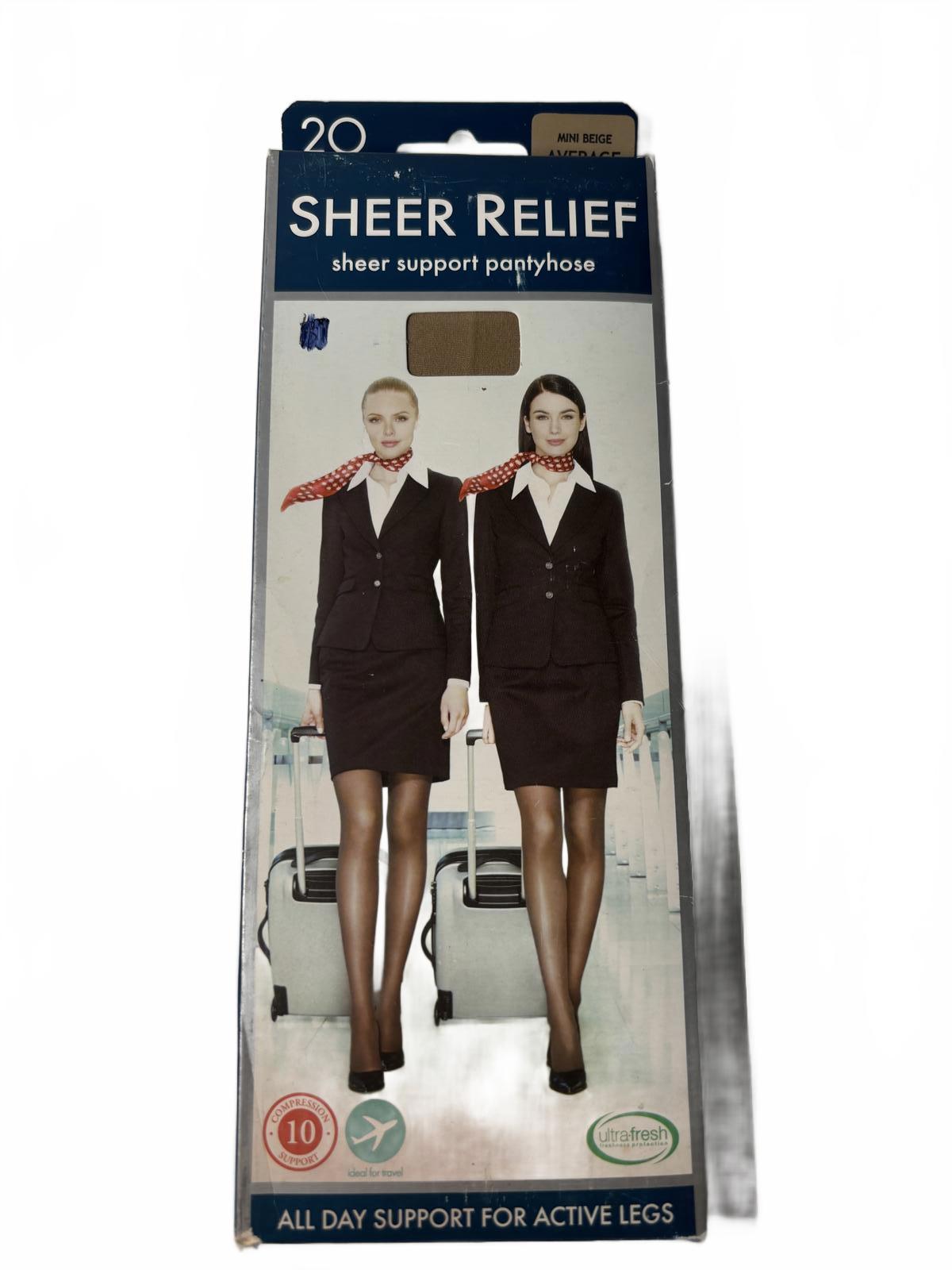 Sheer Relief Sheer Support Pantyhose 20 Denier Mini Beige Average - Come Sell Nearly Anything