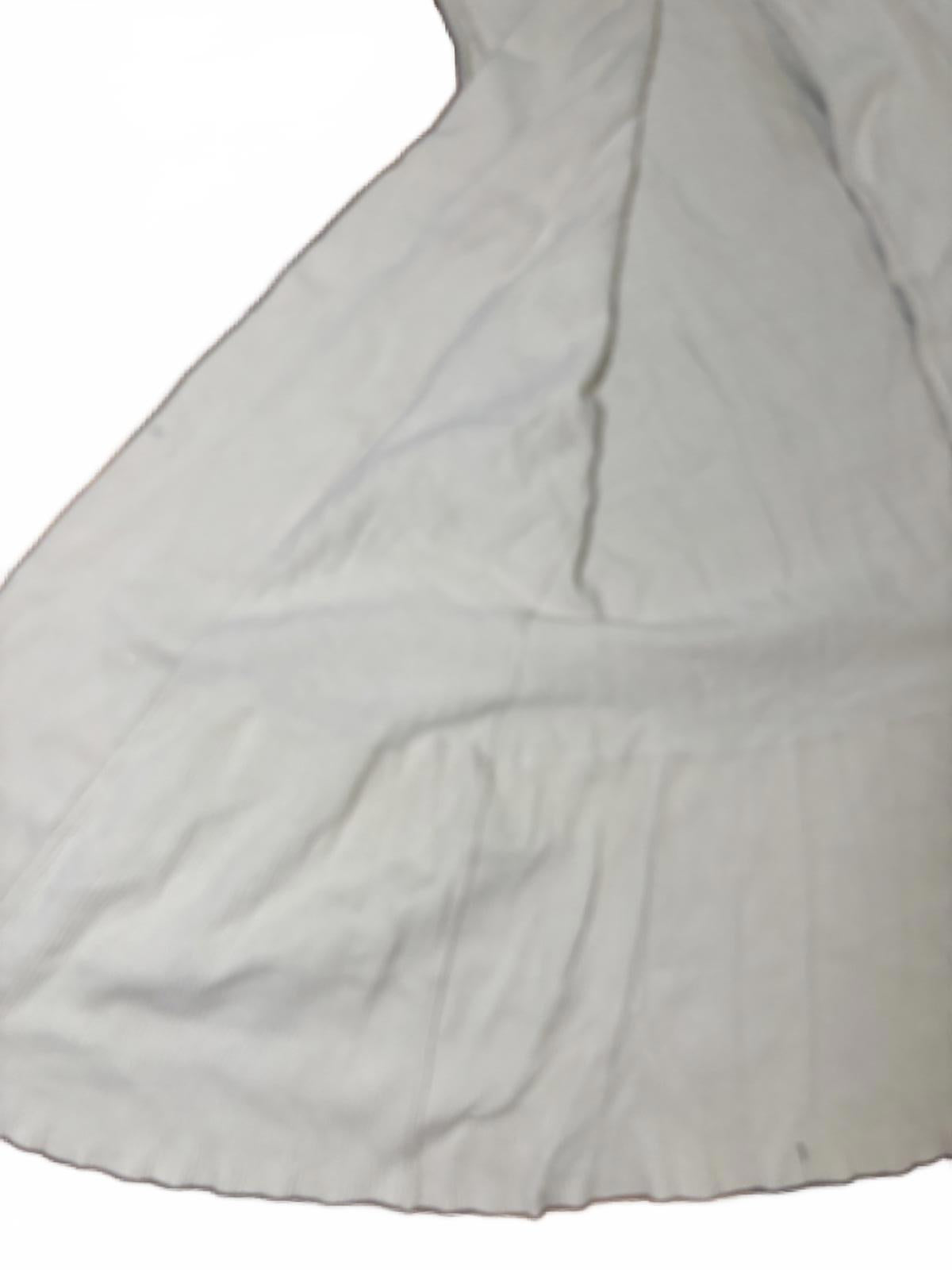 Hael Women's White Cotton Vest with Large Collar and Button - Come Sell Nearly Anything