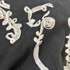 Country Belle Women's Black Linen Cotton Skirt Size 16 Vintage Style