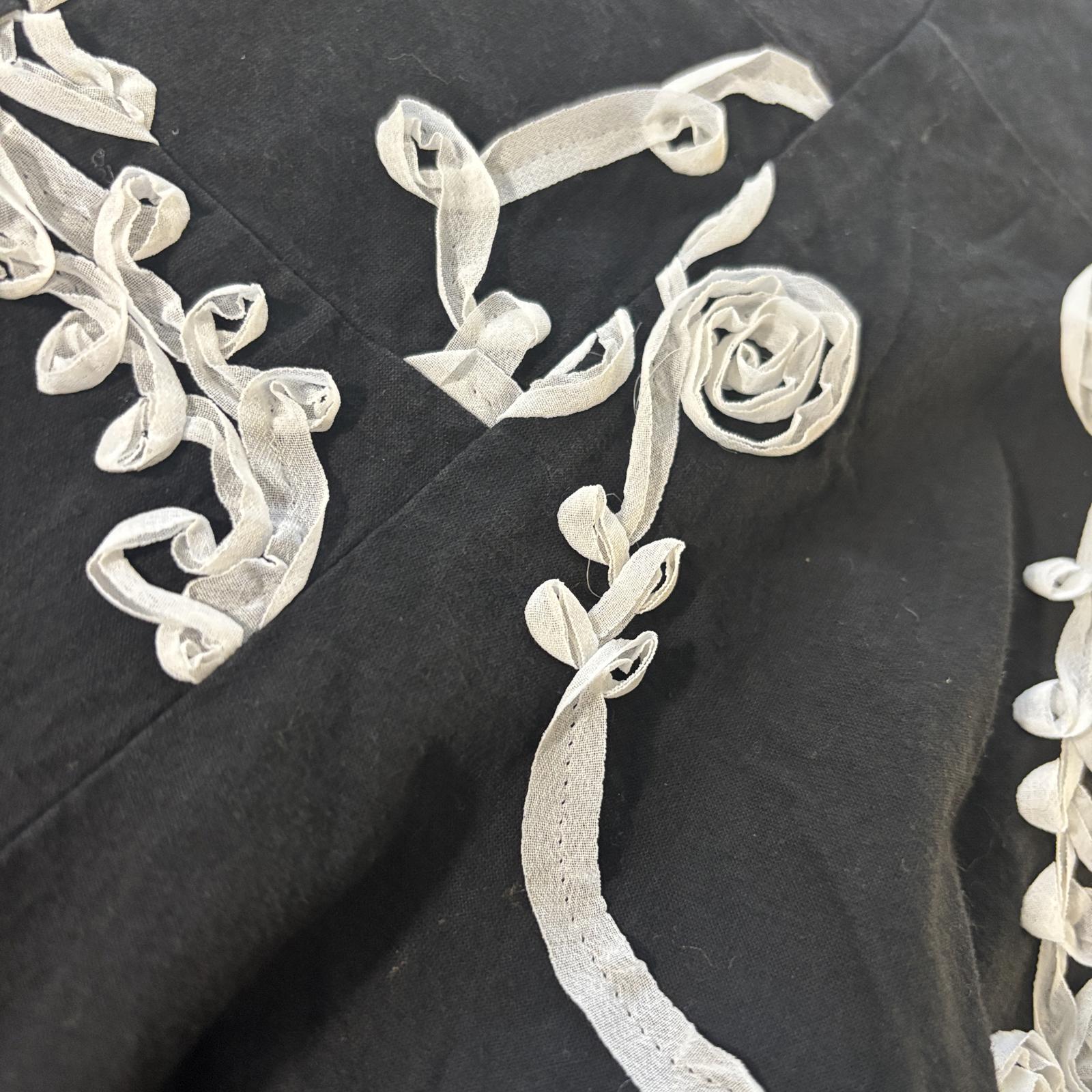 Country Belle Women's Black Linen Cotton Skirt Size 16 Vintage Style