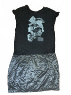 Living Doll Women's Black and Gray Mixed Material Dress Size 14 - Come Sell Nearly Anything