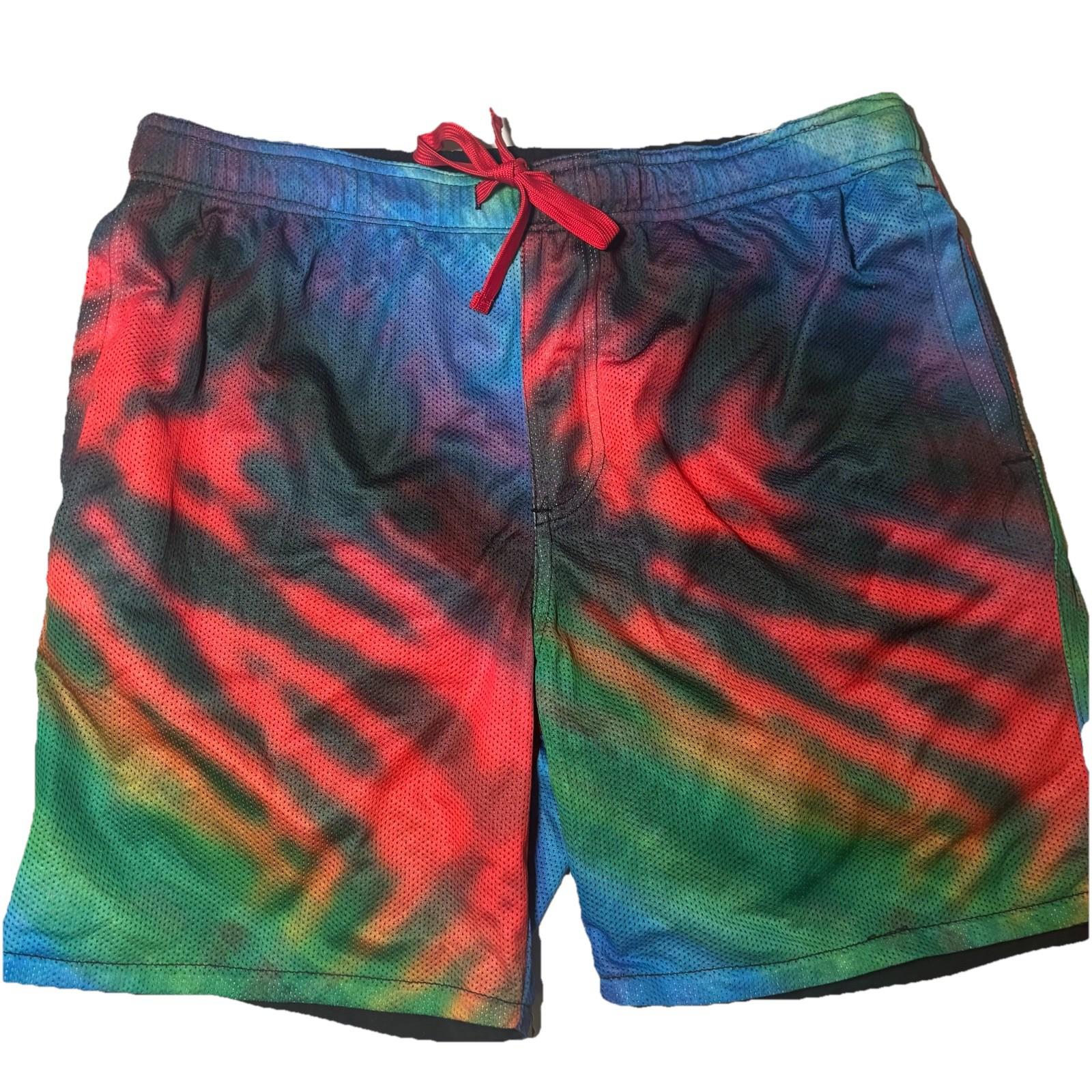 Absent Board Shorts Reverse-able Mens Sz 34 Rainbow Black Fluro Surf Skate T114 - Come Sell Nearly Anything