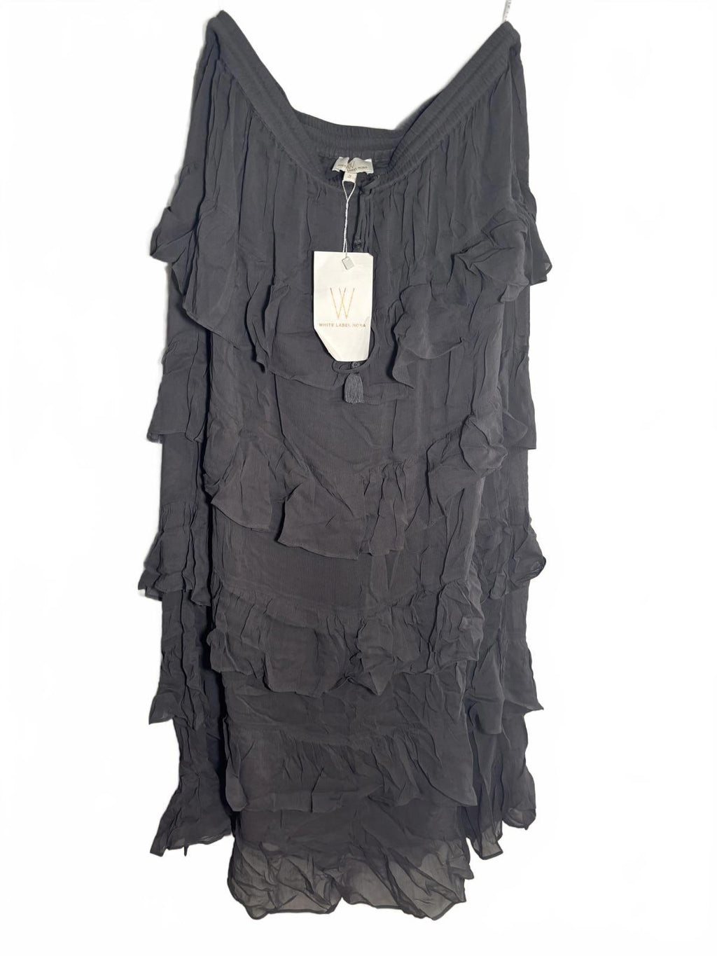 White Label Noba Black Ruffle Viscose Dress Size 2 RRP $269.95 - Come Sell Nearly Anything