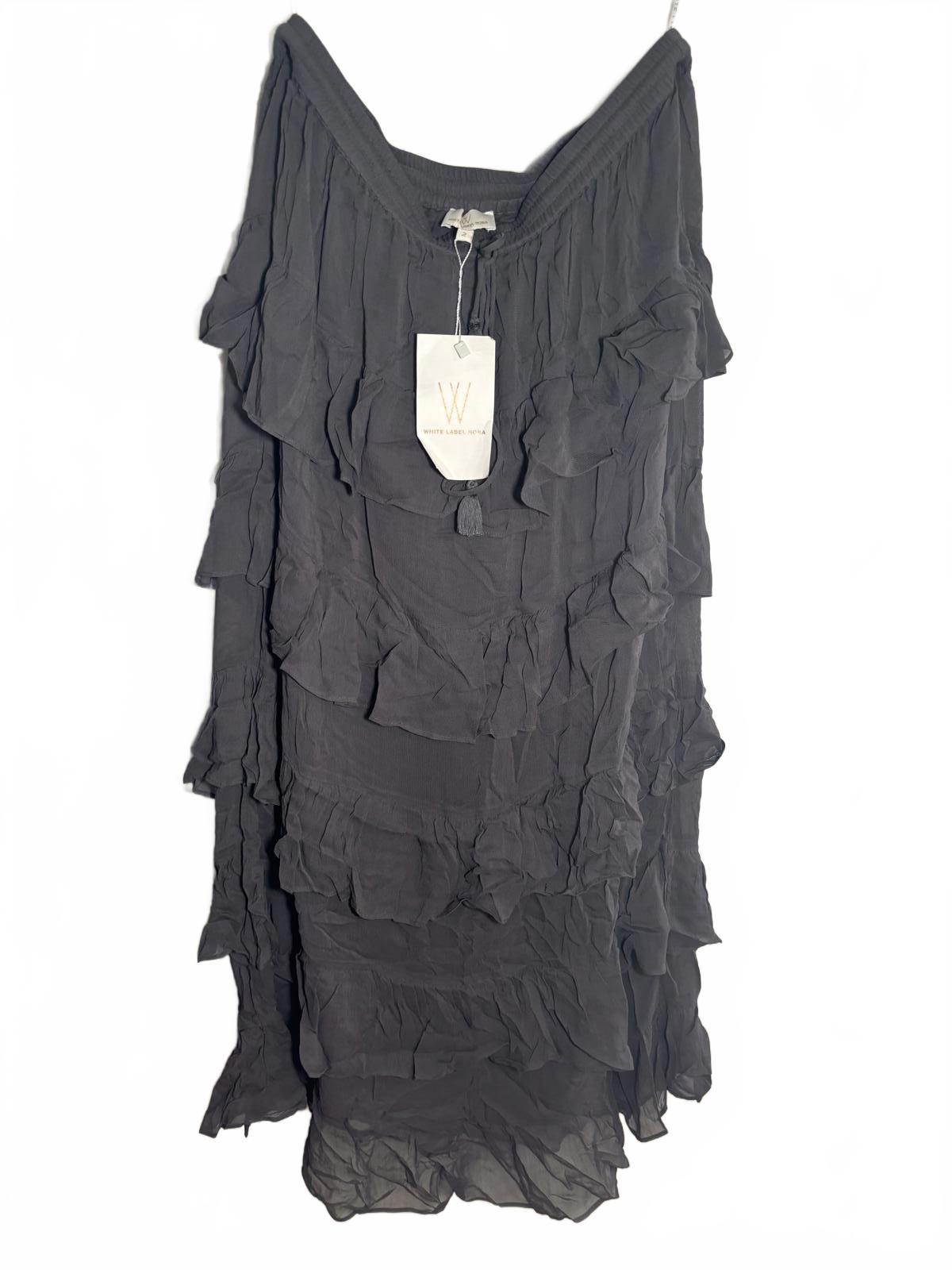 White Label Noba Black Ruffle Viscose Dress Size 2 RRP $269.95 - Come Sell Nearly Anything