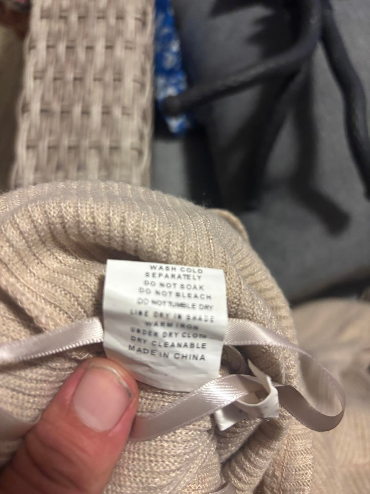 Moukola Beige Ribbed Knit Sleeveless Jumpsuit with Tie Waist, Size 8 - Come Sell Nearly Anything