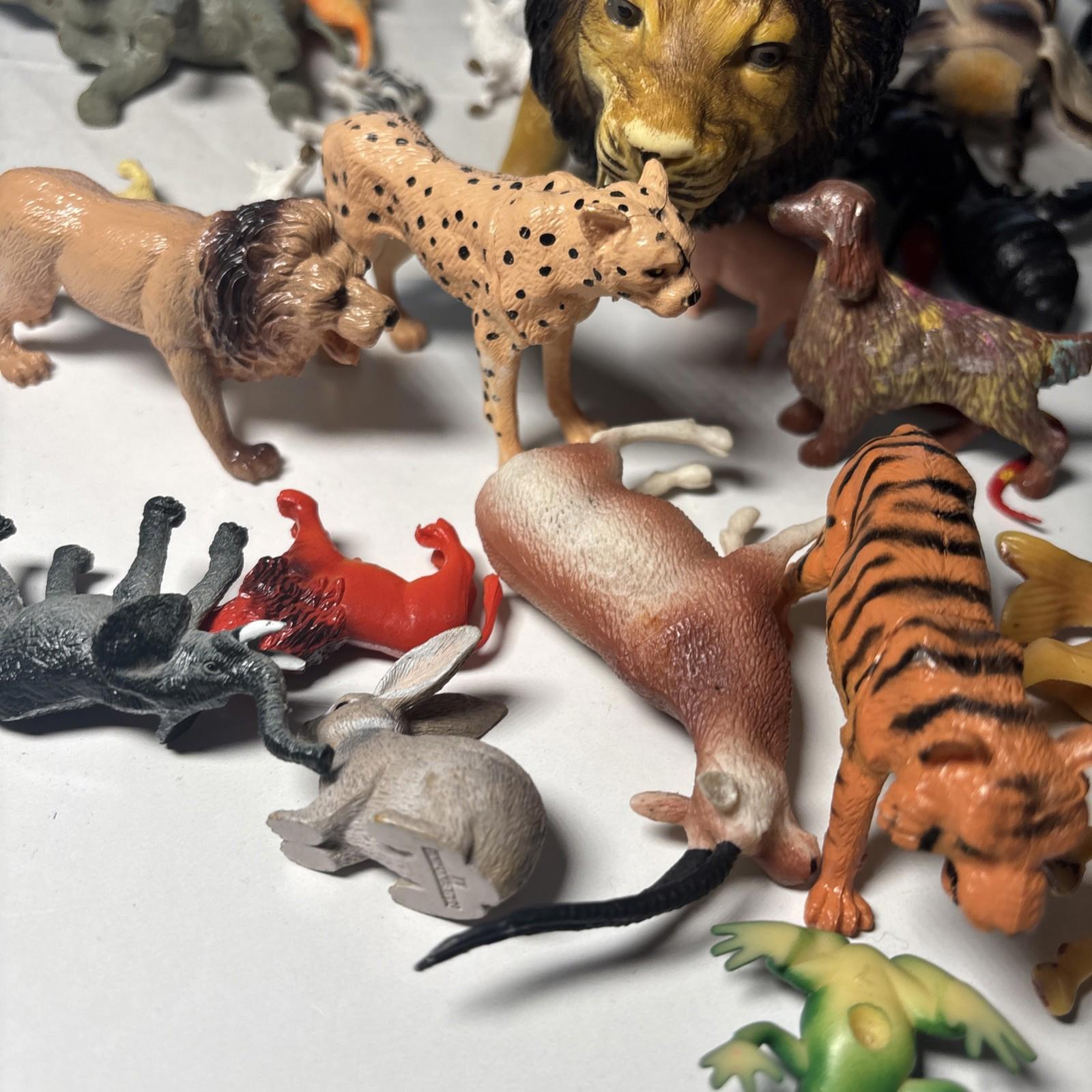 Vintage Farm Safari Domestic Wildlife Animal Bundle Plastic Toys Pretend Play