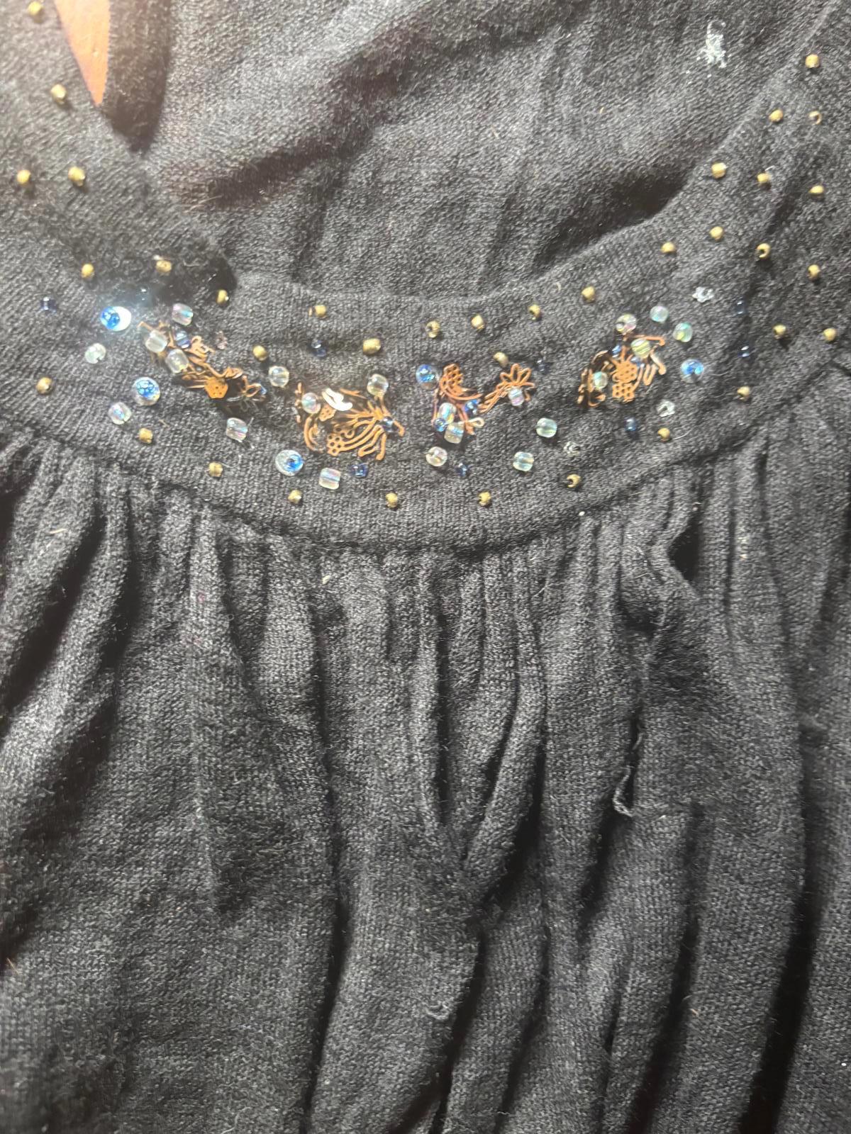 Free People Black Sleeveless Dress with Embellished Neckline - Come Sell Nearly Anything