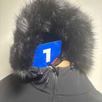 CRANE Ladies Ski Snow Snowboarding Suit Size L BNWT Black Faux Fur Trim H1