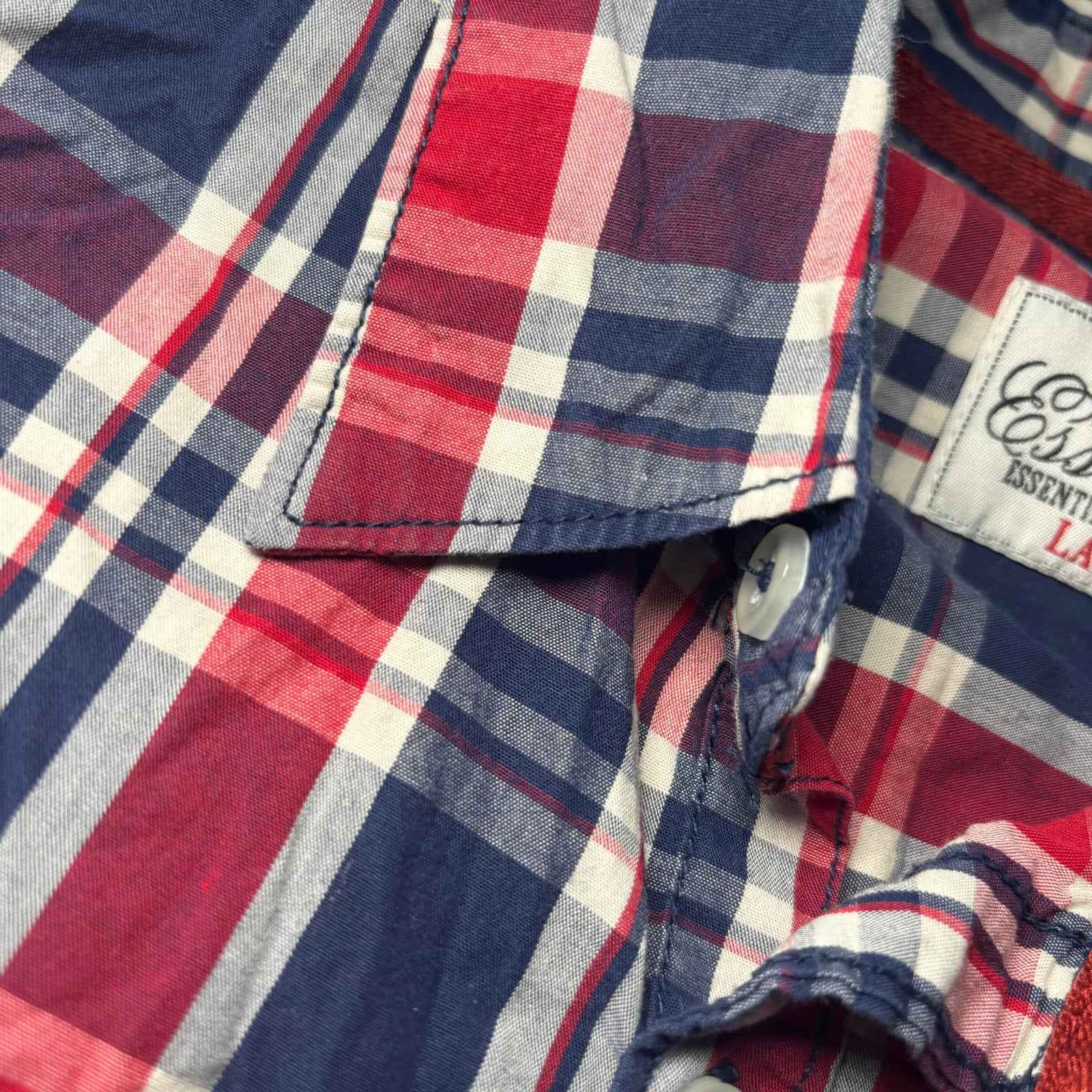 Max Essentials Large Men's Long Sleeve Plaid Shirt 100% Cotton Plaid