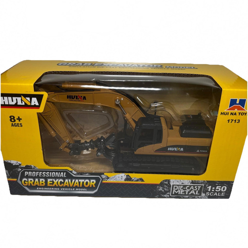 1:50 HUINA Diecast A Professional Grab Excavator Box Models 1713