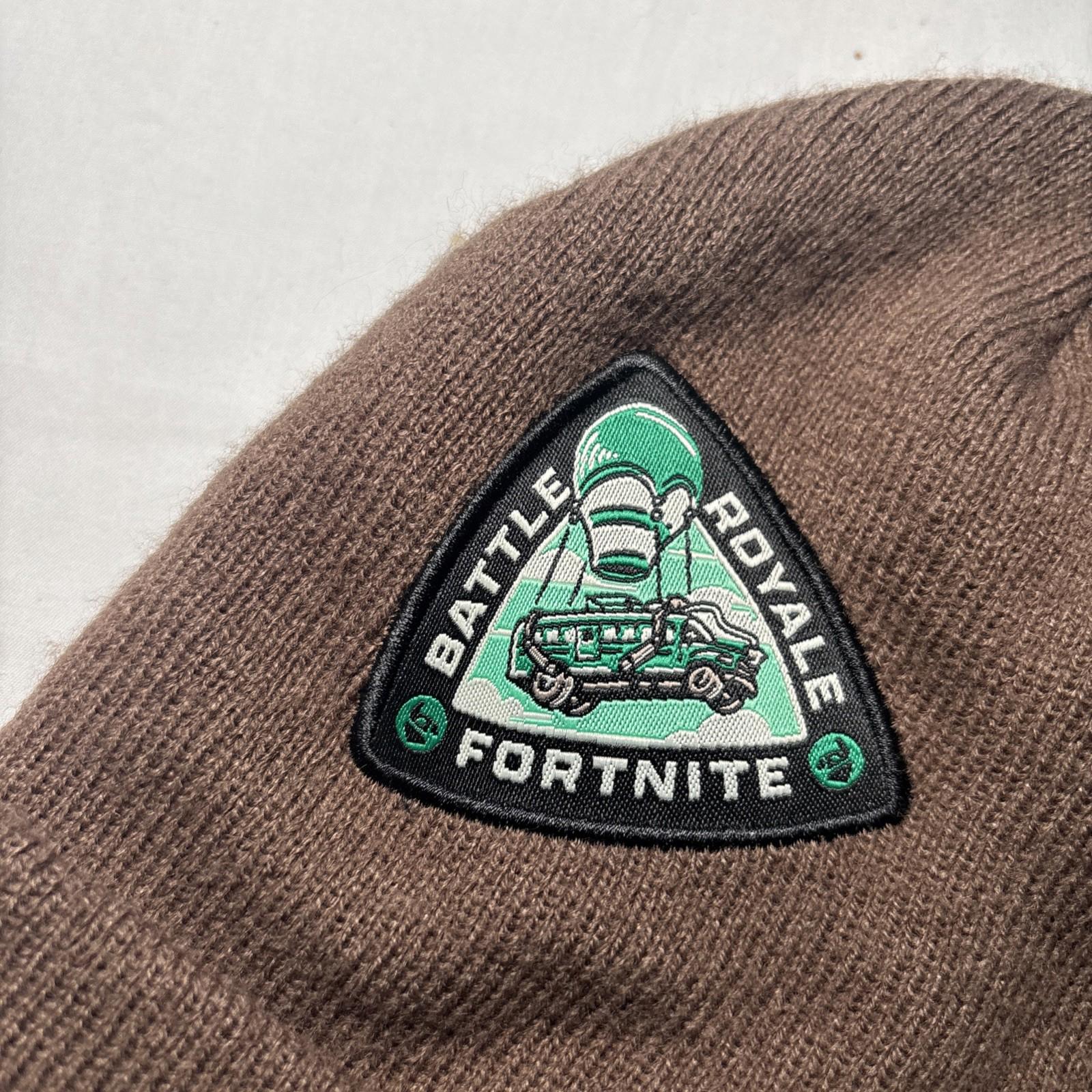 Fortnite Beanie Hat Brown One Size 55cm Knit Winter Casual