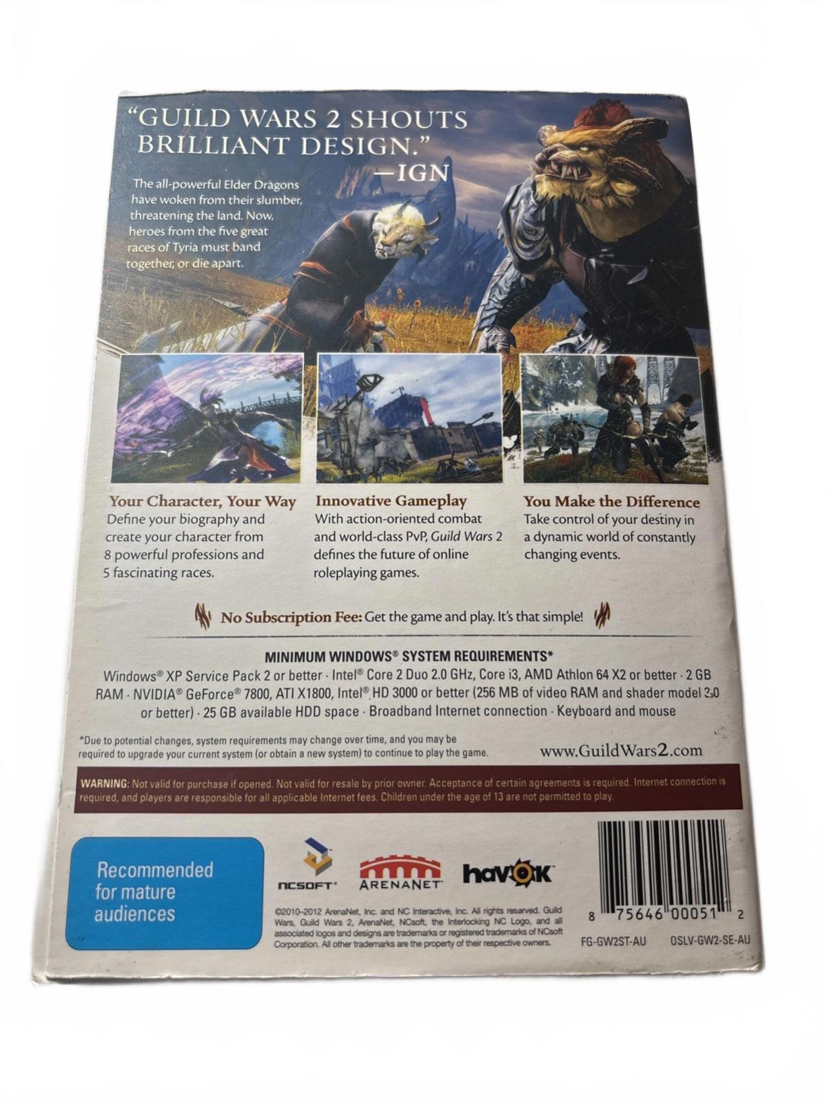 GUILDWARS 2:  PC Game, 2 x Discs And Cover. No Manual