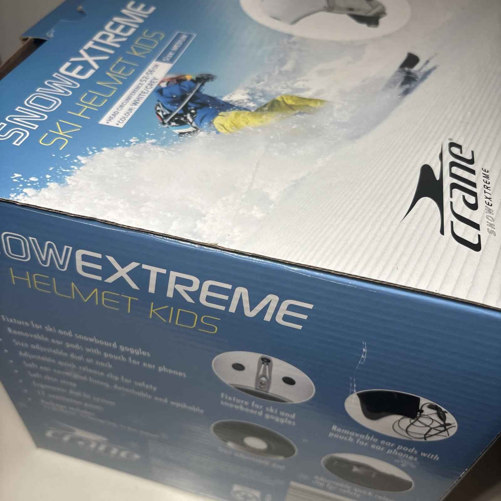 Crane SnowExtreme Ski Helmet Kids Size M White/Grey 52-56cm