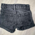 LTL PPL Denim Shorts Size 2 Black Unisex Pre Owned.
