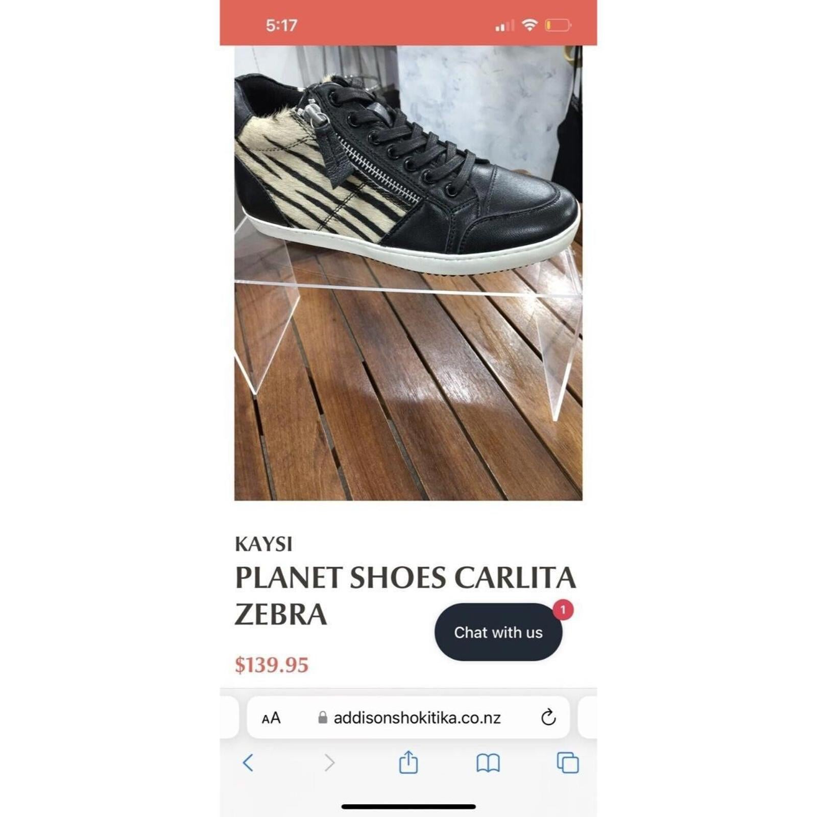 Kaysi White Leather Sneaker / Boots Black Leather Zebra Fur New Size 8. - Come Sell Nearly Anything