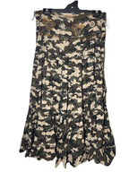 Rare ICE 1990s Vintage Boho CAMO Beaded Wrap Maxi Skirt S 10 Made in Aust - Come Sell Nearly Anything