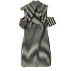 Bodycon Dress Open Shoulder & Back Guess Womens Black White Striped Size L - Come Sell Nearly Anything