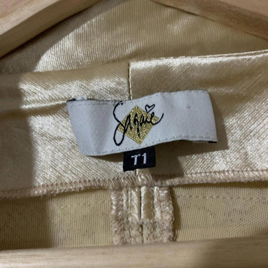 Vintage Sagaie Gold Long Sleeve Jacket With Inlay French - Glam - T5-01 - Come Sell Nearly Anything