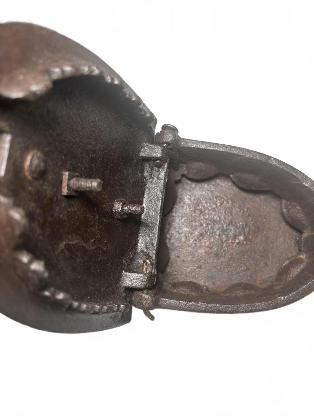 Vintage Cast Iron Charcoal Clothes Iron with Wooden Handle