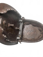 Vintage Cast Iron Charcoal Clothes Iron with Wooden Handle