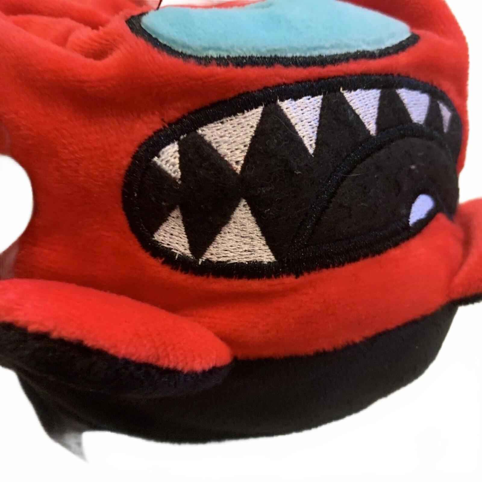 Among Us Red Impostor with Tongue Teeth Plush Huggable Plushie Round Doll Figure
