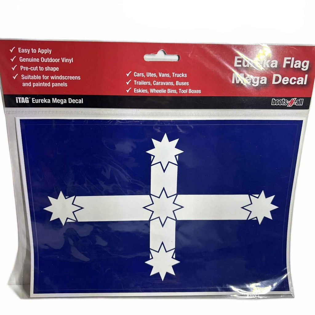 Large Eukeka Flag Printed Vinyl Sticker Boot N All 25.5cm X 18cm